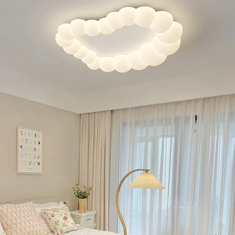 Nordic Cloud Ceiling Lamps Bedroom Ceiling Light Pink White Bubble Design Children's Room Chandelier Lights for Princess Room