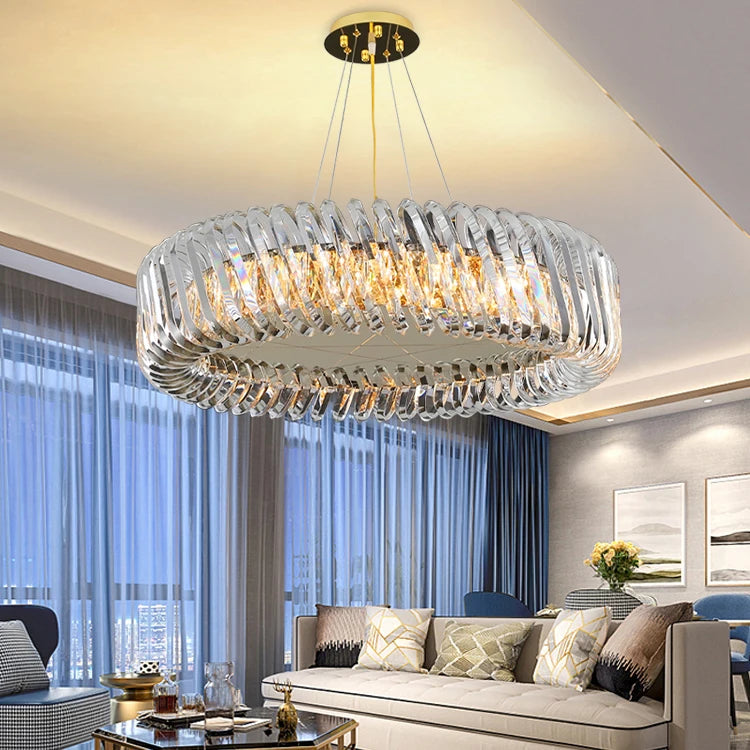 lustre en cristal lumineux pour décoration intérieure élégante et moderne