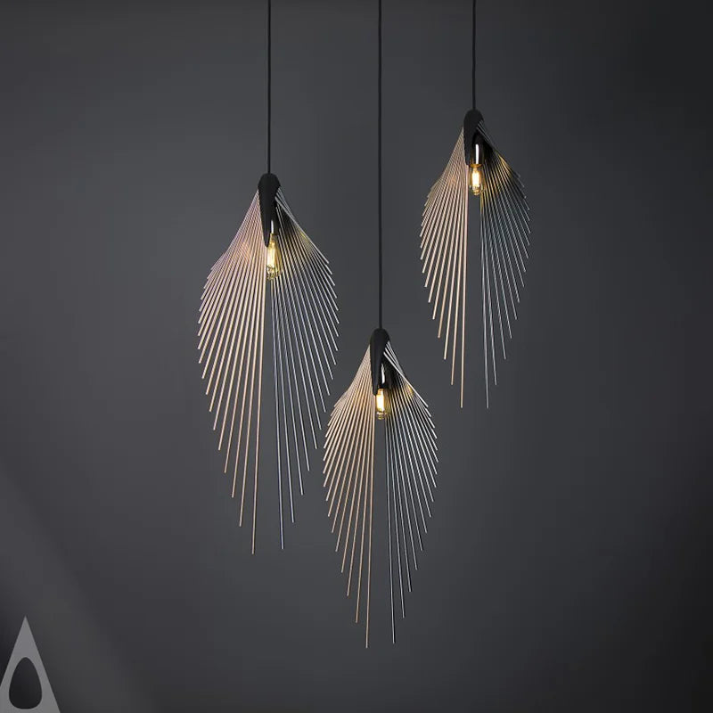 lustre à feuilles led design moderne pour décoration intérieure