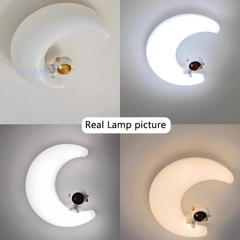 Cartoon Children's Ceiling Lamp Bedroom Ceiling Light Astronaut Star Cloud Moon Lights for Girl Boy Student Baby Room Lighting