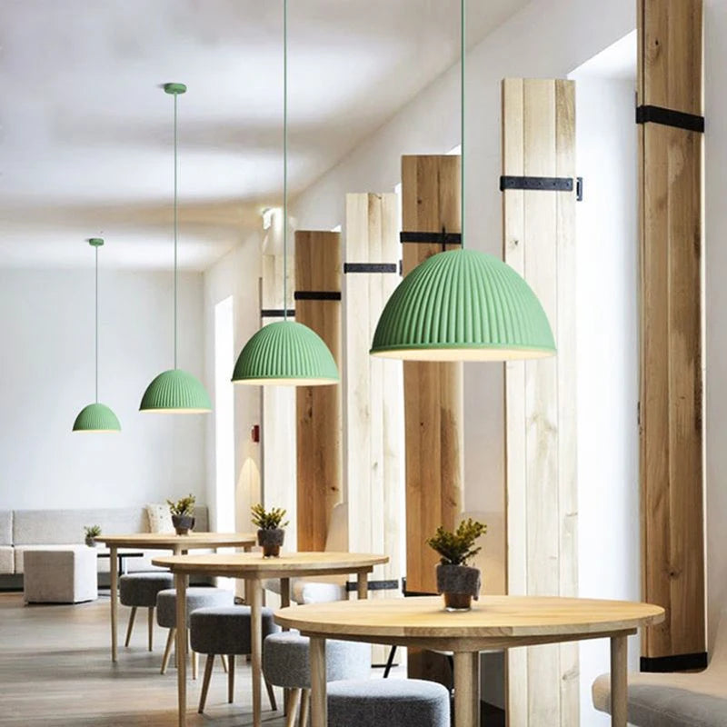 lampes suspendues led en résine macaron style nordique pour décoration intérieure