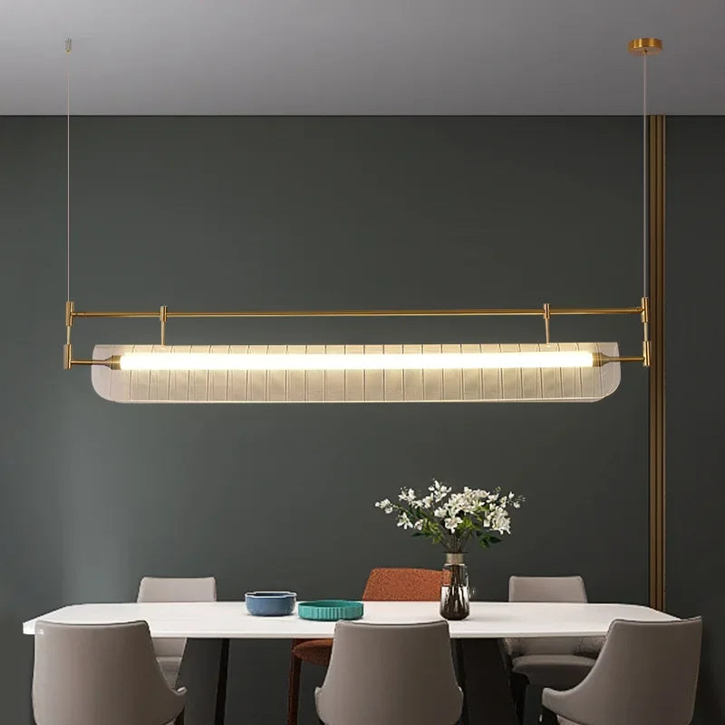 lustre en acrylique avec ceinture led pour éclairage moderne