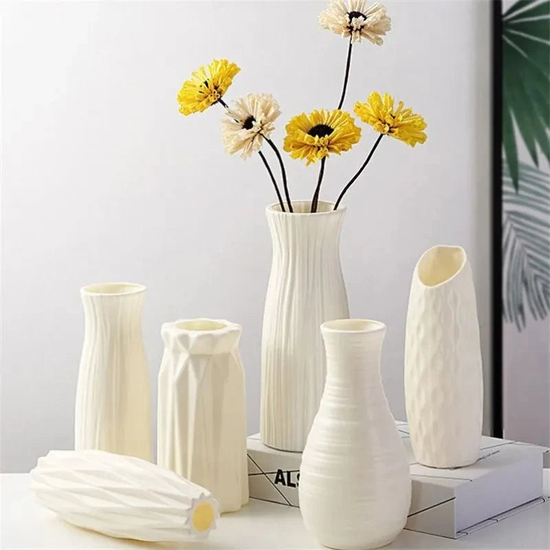 vase nordique en plastique pour fleurs décoratives modernes