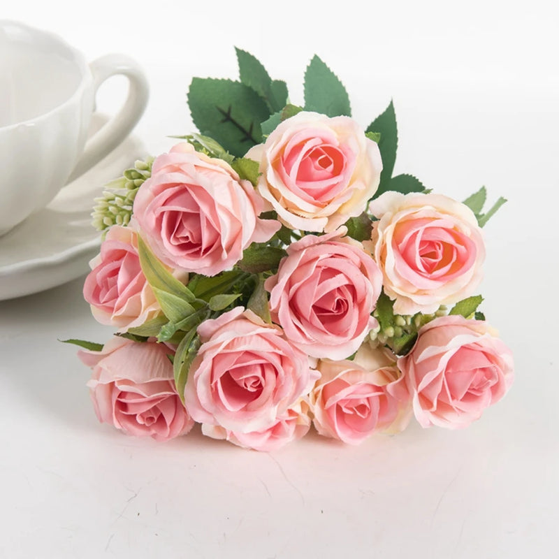 bouquet de roses artificielles en soie pour décorations et événements festifs