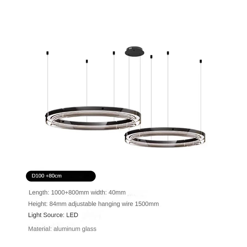 suspension circulaire en verre design moderne et minimaliste