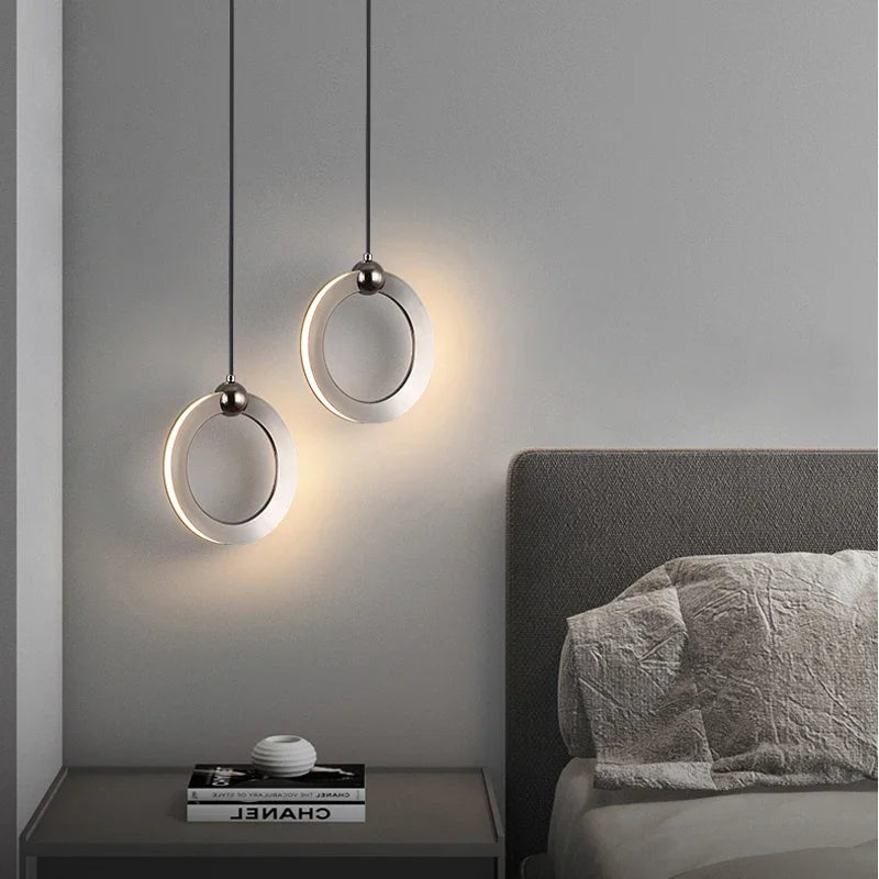 Lamp Modern LED Pendant Light Fixtures, Ring Pendant Lighting For Bedroom Bathroom Living Room, Small Hanging Pendant Light