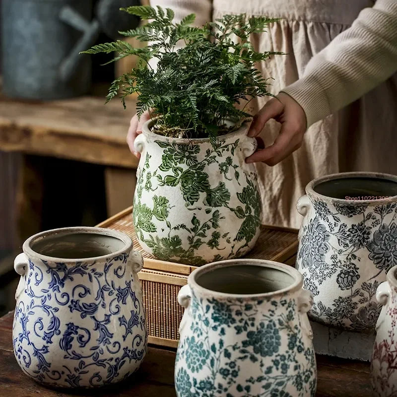 pots de fleurs en céramique rétro pour plantes et orchidées