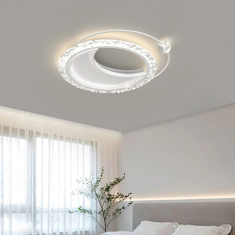 lustre led minimaliste rond en acrylique atmosphère nordique