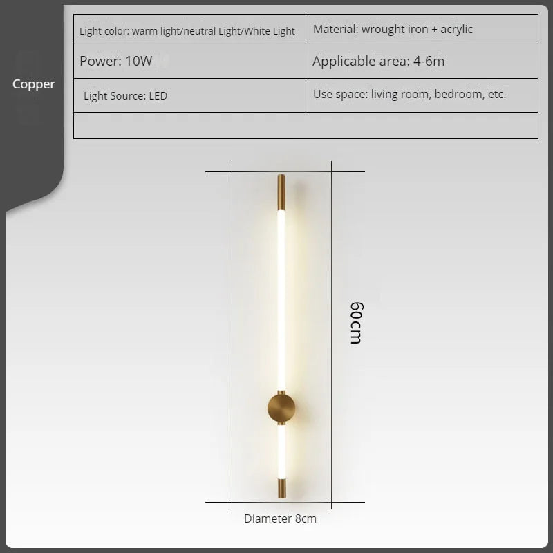 applique murale led minimaliste nordique de luxe moderne