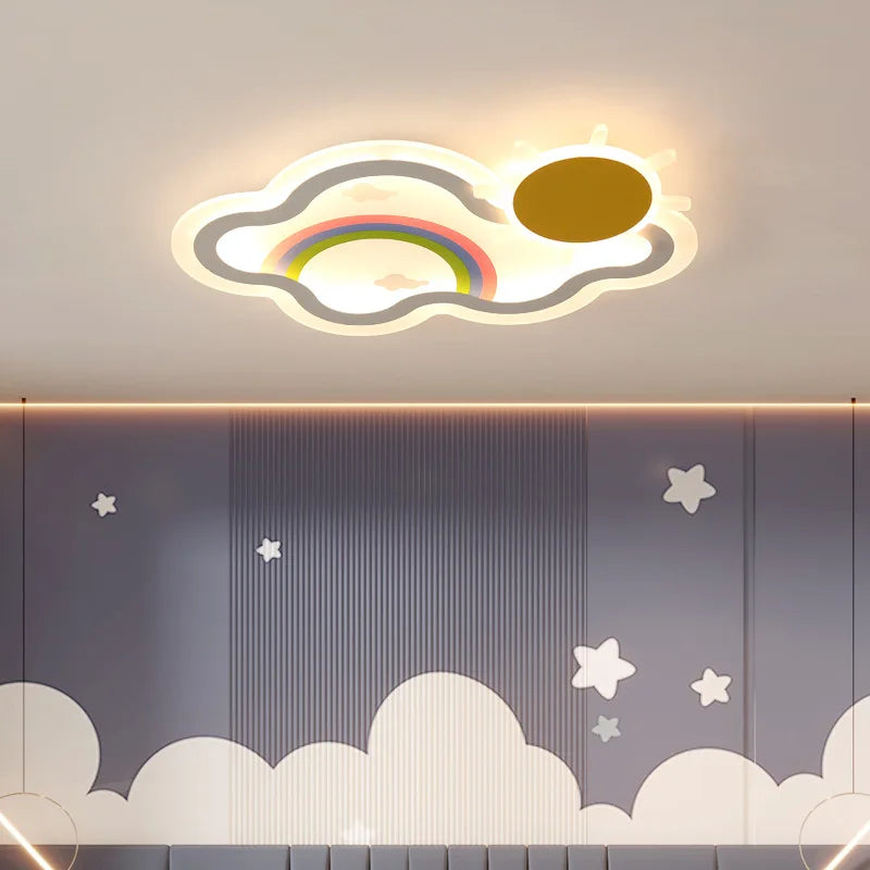 plafonnier nuage arc-en-ciel led pour chambre d'enfant