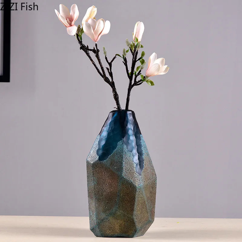 vase en verre géométrique pour décoration moderne et esthétique