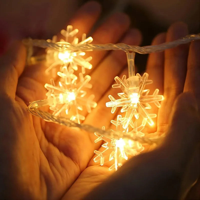 guirlande lumineuse flocon de neige pour décorations de Noël et fêtes