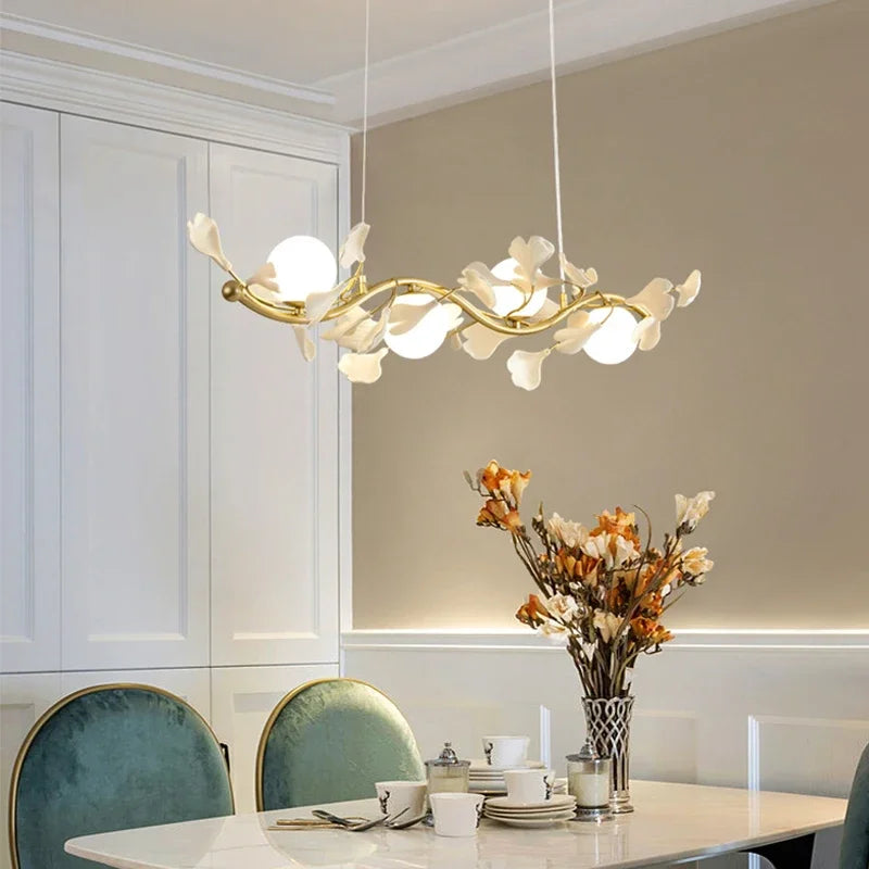 suspension luxe ginkgo design moderne pour éclairage élégant