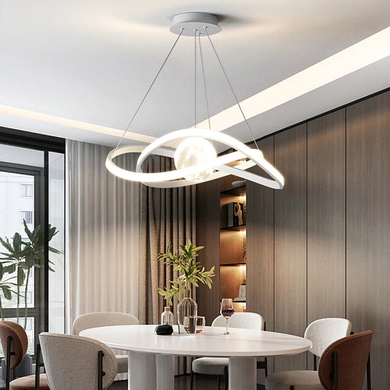 suspension led moderne style art noir pour intérieur