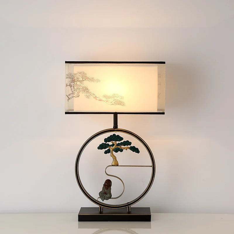 lampe de chevet rétro style chinois pour décoration intérieure