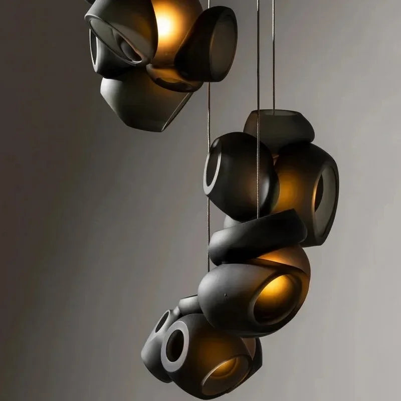 plafonnier moderne à bulles de verre design élégant lumineux