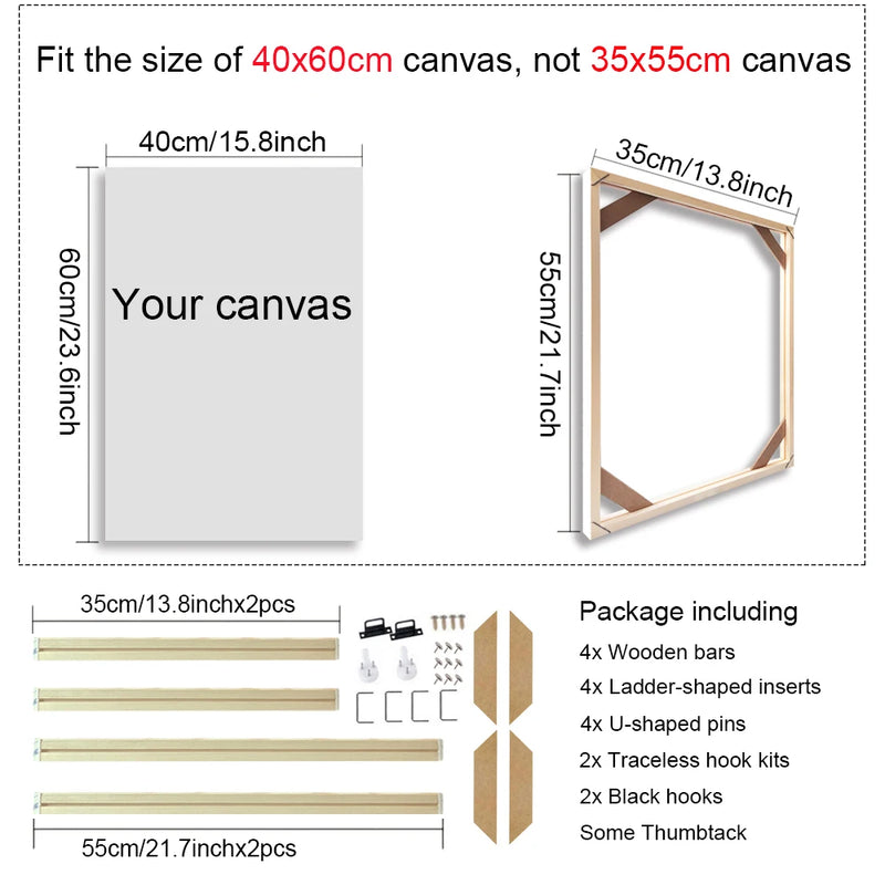 cadre mural en bois pour toiles et peintures décoratives