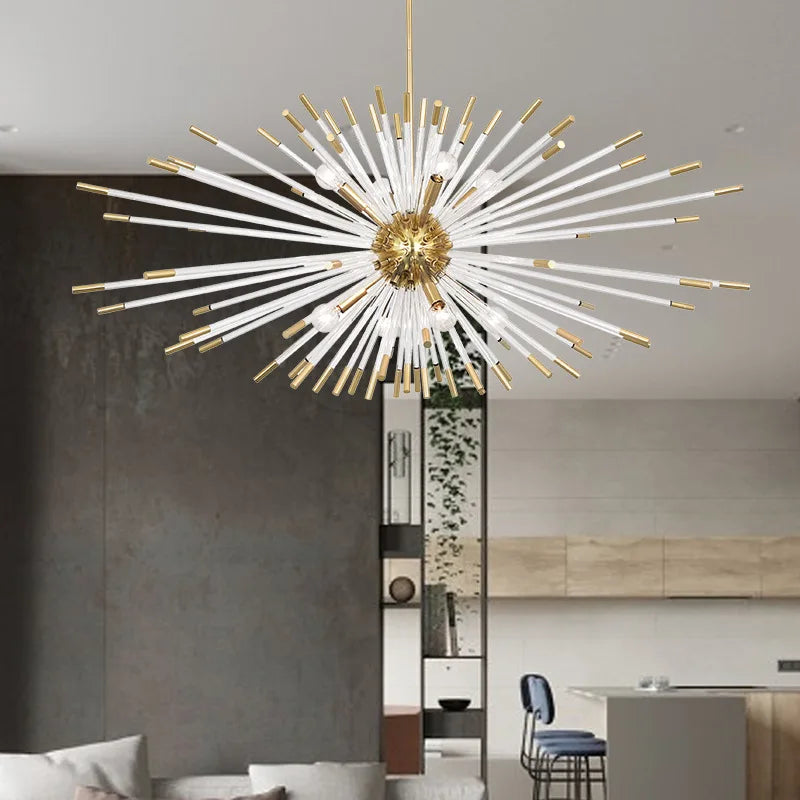 lustre de luxe en forme de pissenlit éclairage décoratif en stock