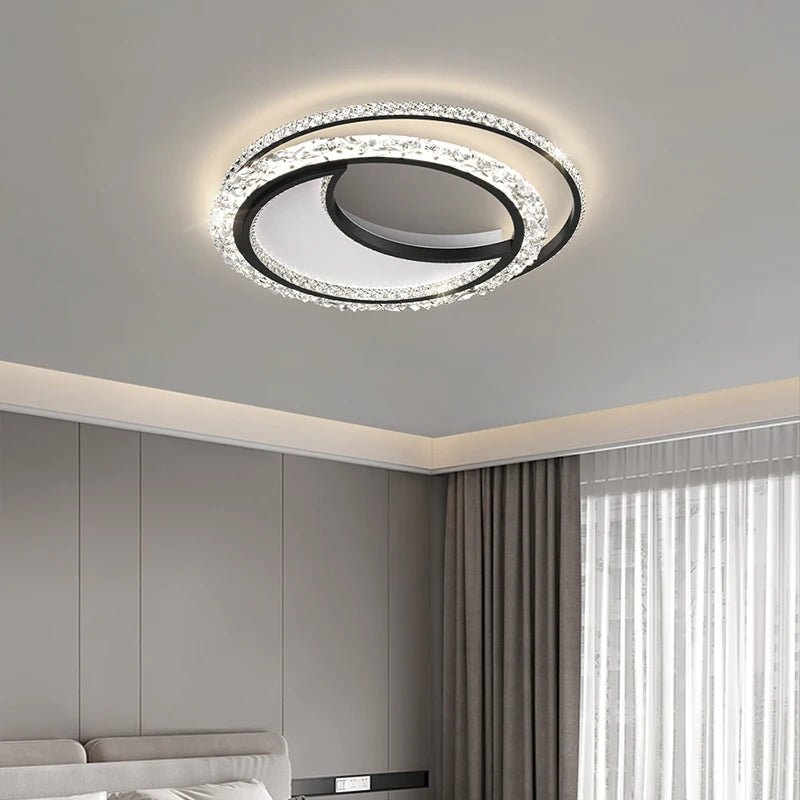 lustre led minimaliste rond en acrylique atmosphère nordique