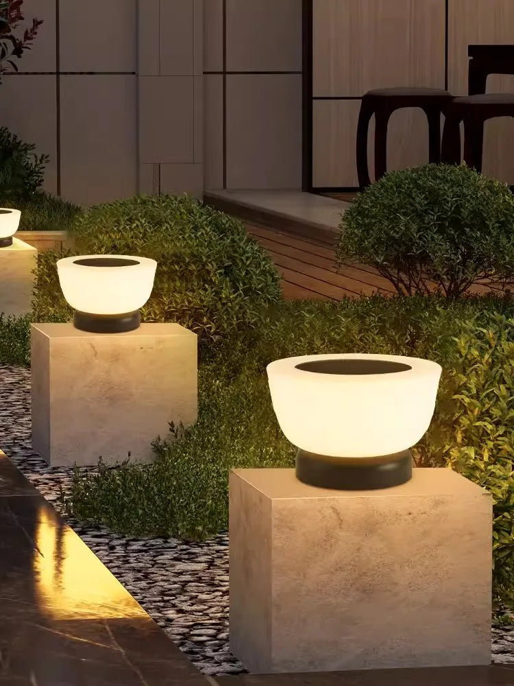 lampes solaires de jardin modernes pour extérieur villa