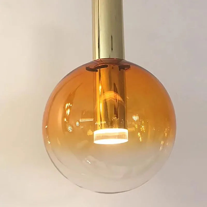 Boule nordique verre suspension LED couleur lampe translucide pour salon salle à manger Bar chambre chevet Luminaires décoratifs