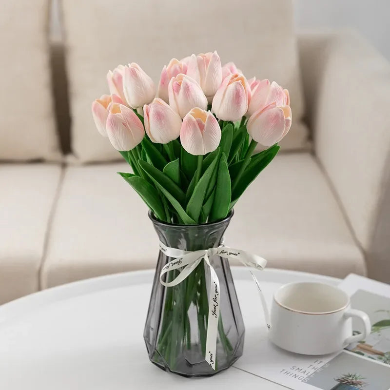 bouquet de tulipes artificielles luxe pour décoration intérieure et mariage