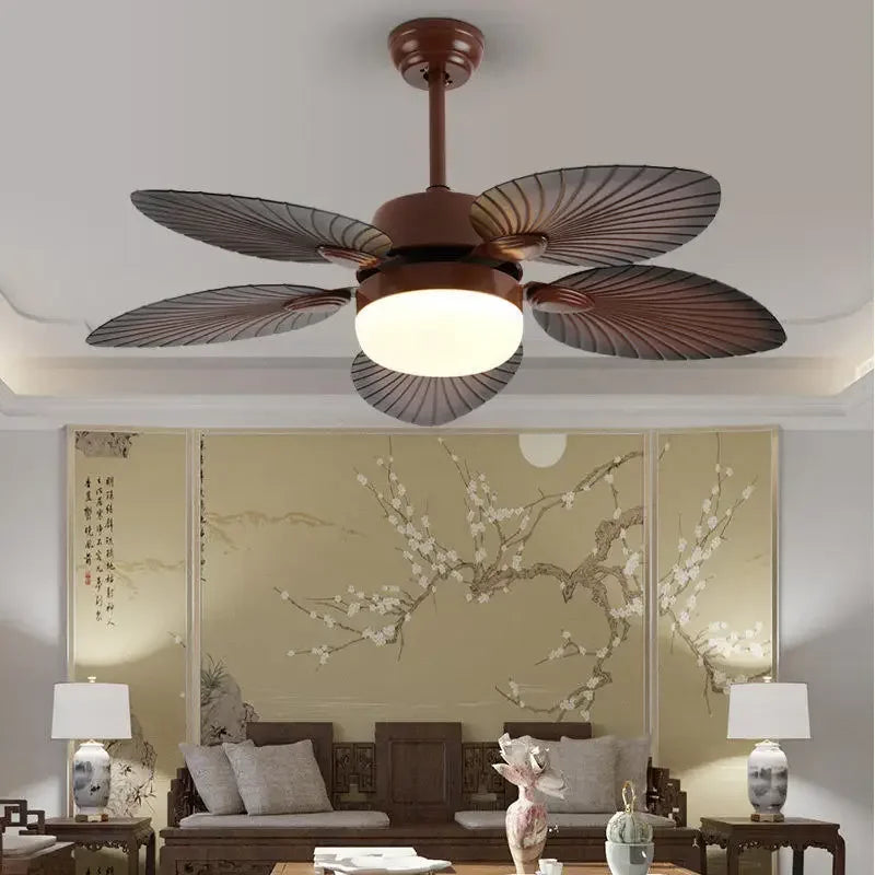 ventilateur de plafond industriel avec lampe japonaise rétro