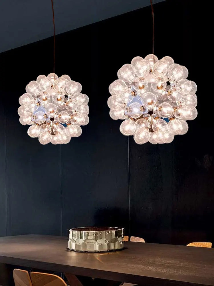 lustre à led en verre chromé et doré pour décoration intérieure