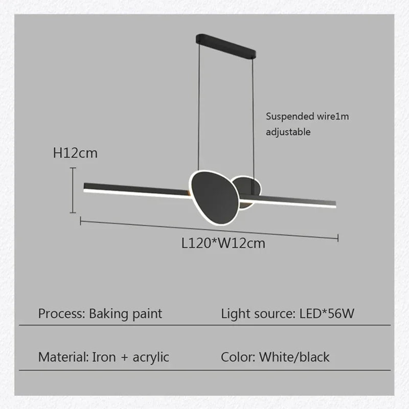 suspension LED moderne pour décoration intérieure élégante