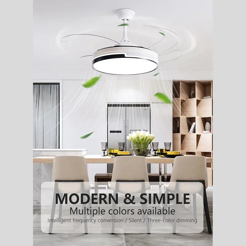 ventilateur de plafond invisible avec lumière lustre suspension ménage