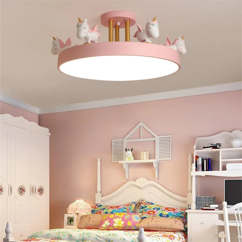 plafonnier licorne lampe enfant décoration lumineuse en résine