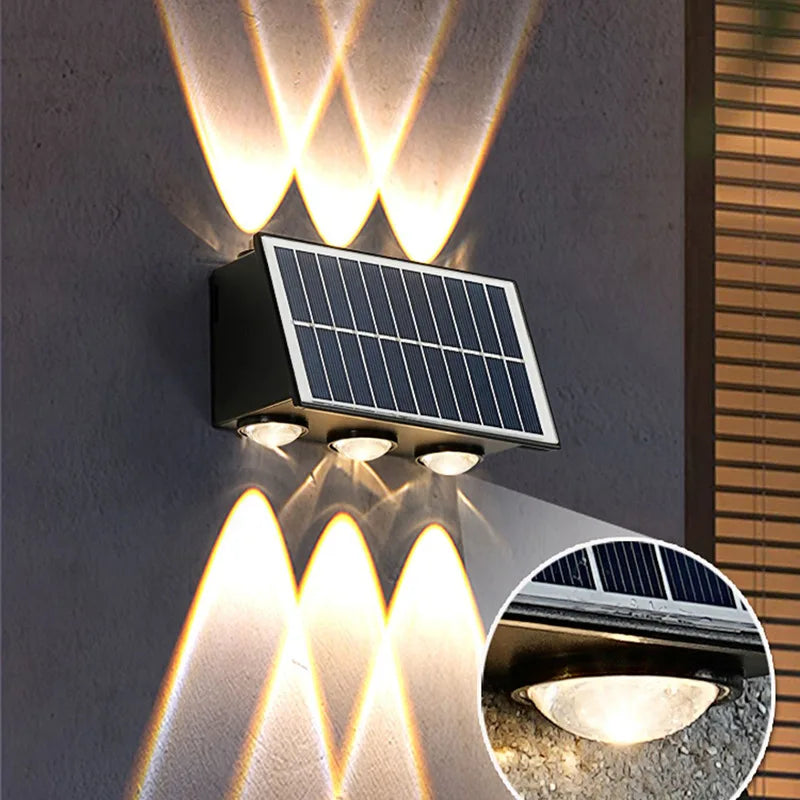 "applique murale solaire led moderne étanche pour extérieur jardin cour rue"