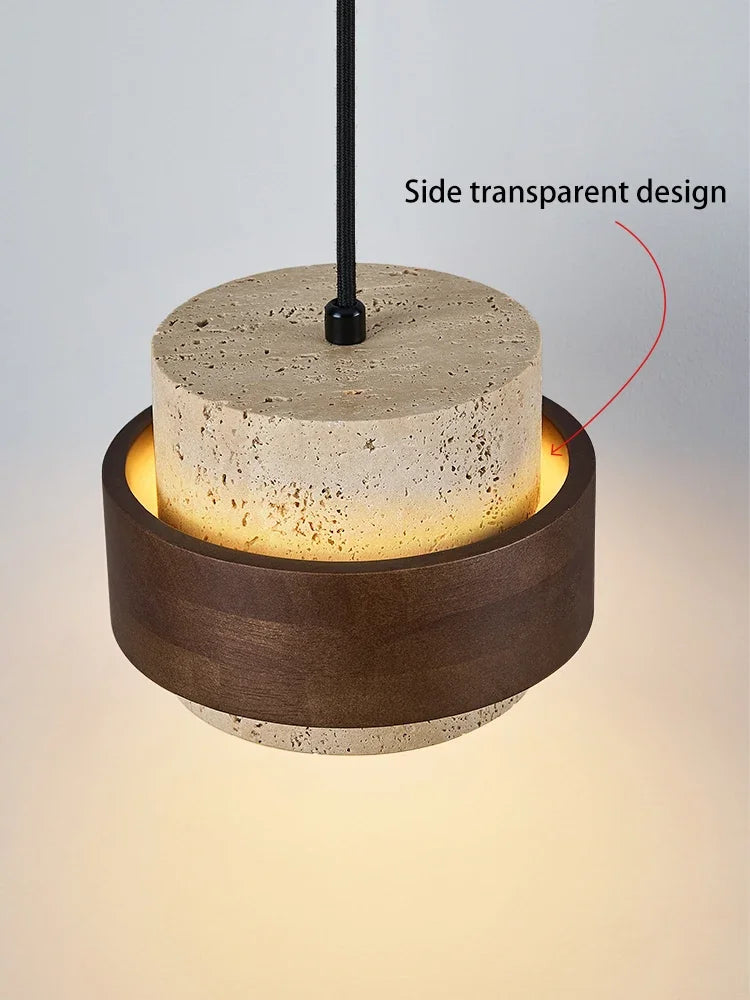 suspension en bois noyer avec lumière rétro pour bar restaurant