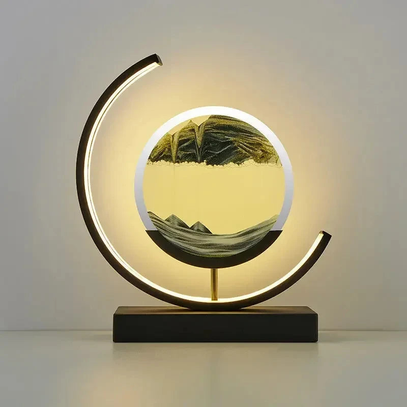 lampe à poser LED art sable pour décoration intérieure dynamique