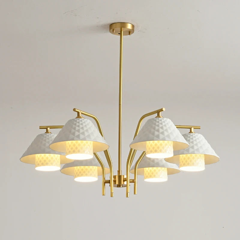 lustre en céramique doré style contemporain pour décoration intérieure