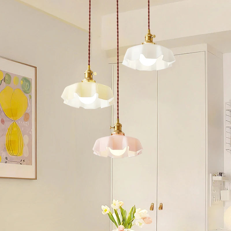 lustre plissé simple pour décoration intérieure éclairage doux