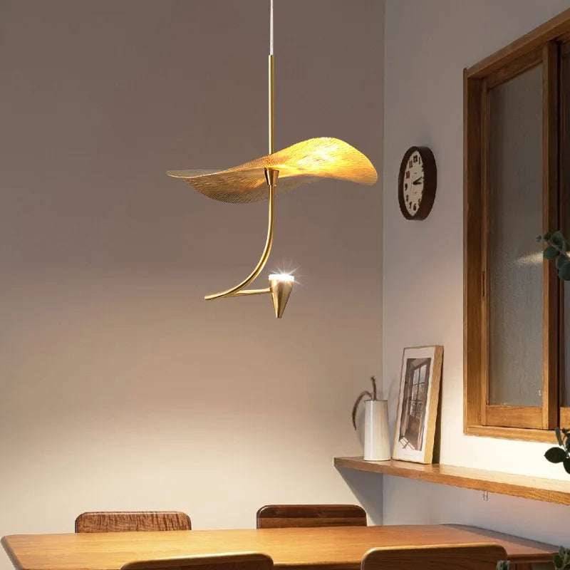 lustre led cuivre moderne pour décoration intérieure élégante