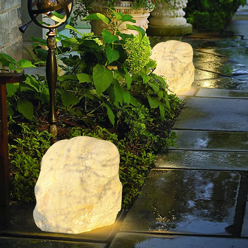 lampadaire de cour en rocaille résine décoratif étanche extérieur