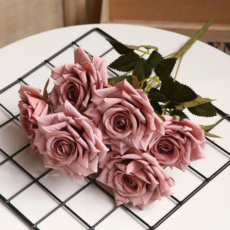 bouquet de roses artificielles pour décoration intérieure et extérieure