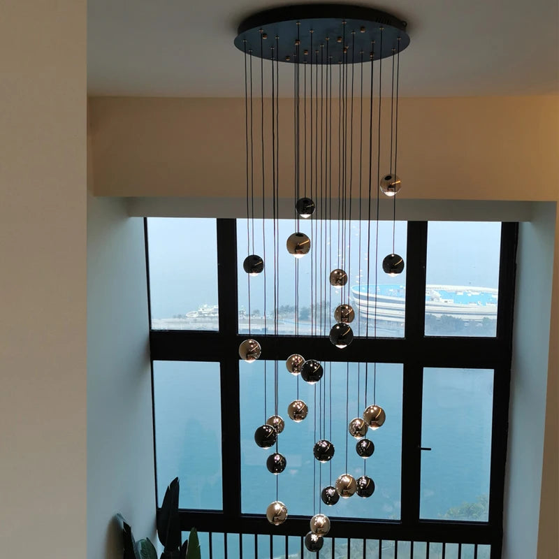 lustre sphérique led minimaliste de luxe pour hôtel