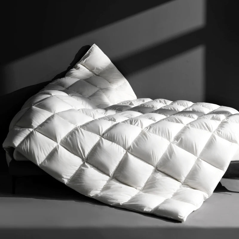 couvre-lit en plumes duvet d'oie en coton confortable pour toutes saisons