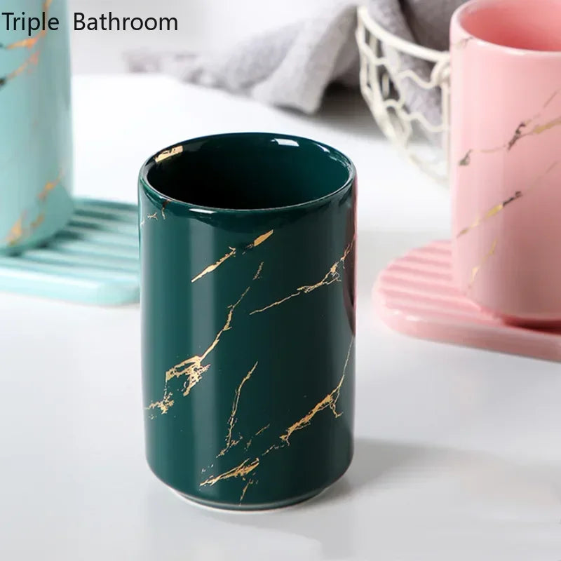 tasse en céramique pour couple porte-brosse à dents et rangement