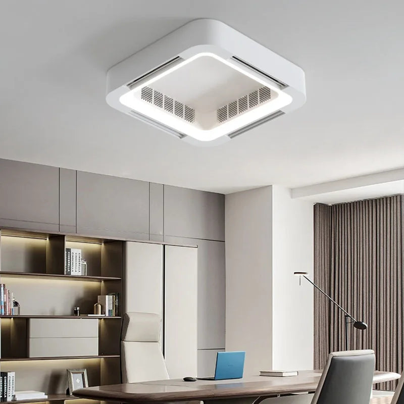 plafonnier led moderne avec ventilateur et télécommande