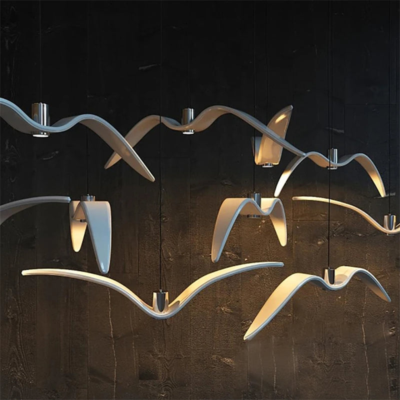 lampe à led moderne suspendue en forme d'oiseaux