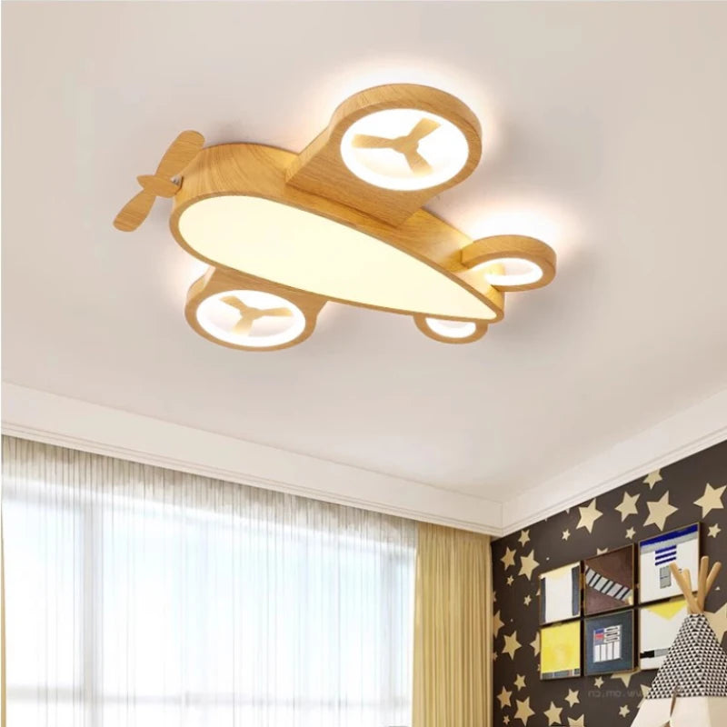 plafonnier led avion design nordique pour chambre enfant