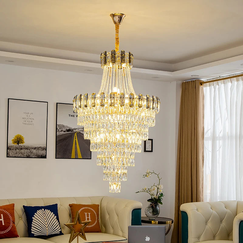 lustre en cristal design contemporain pour intérieur élégant