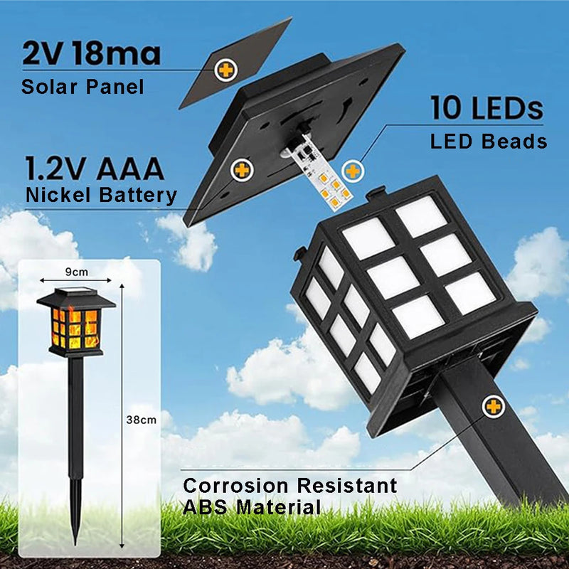 lot de lampes torches solaires décoratives pour jardin extérieur