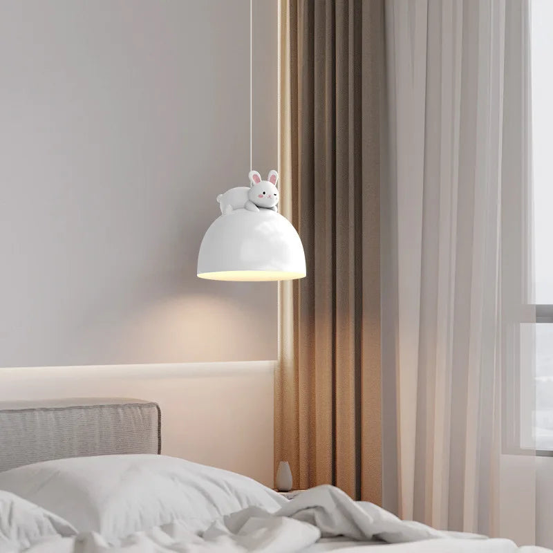 lustre mignon pour chambre d'enfant avec nœud lapin