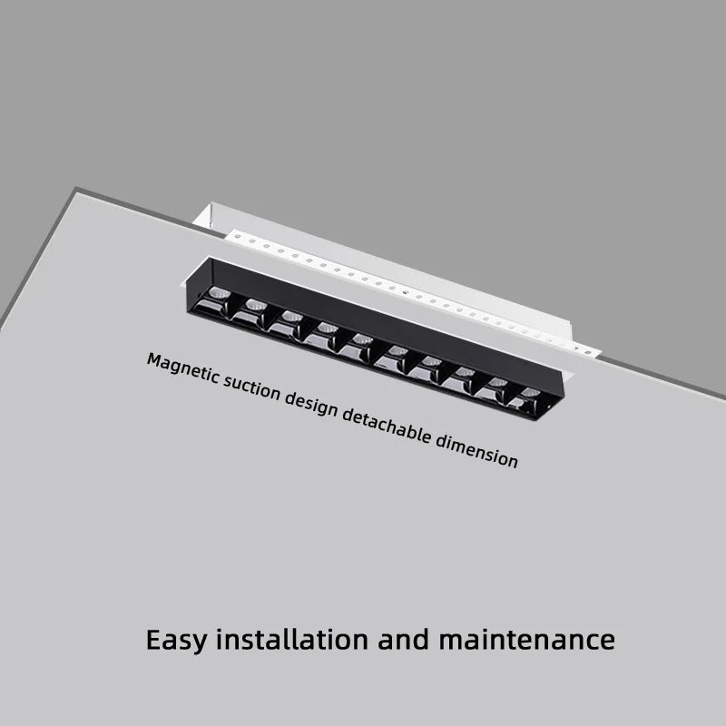 plafonnier led encastrable linéaire créatif sans rebord magnetique