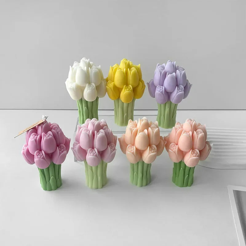 moule en silicone 3d pour fleurs et bougies artisanales